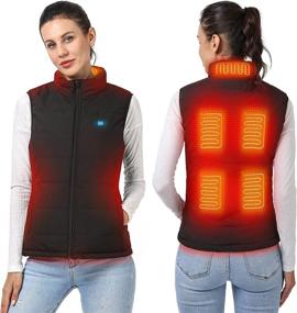 img 4 attached to 🔥 Stay Warm and Cozy with the Water-Resistant Lightweight Women's Heated Vest - Battery not Included