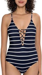 img 4 attached to COCOPEAR Printed Swimsuit Monokini Swimwear