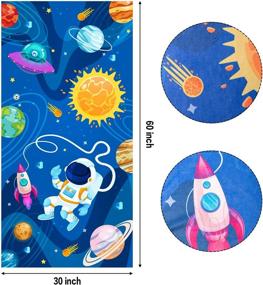 img 3 attached to 🚀 R HORSE Outer Space Beach Towel: Microfiber Pool Towel for Kids - Absorbent, Quick Dry, Sand-Free Blanket - Perfect for Outer Space Party Supplies, Bath, Sport, Travel, Beach, Swimming, Camping - 30 x 60 inch