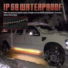 img 1 attached to OFFROADTOWN 70-Inch LED Board Running Lights Kit: Truck White/Amber Turn 🚚 Signal & Courtesy Lighting Strips for Extended & Crew Cab Trucks, Pickups, SUVs