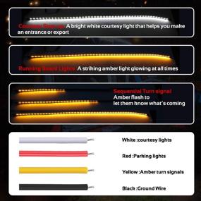 img 2 attached to OFFROADTOWN 70-Inch LED Board Running Lights Kit: Truck White/Amber Turn 🚚 Signal & Courtesy Lighting Strips for Extended & Crew Cab Trucks, Pickups, SUVs