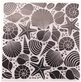 img 4 attached to Joyful Home 1PC Seashell Background Embossing Folder: Perfect for Floral Card Making and DIY Crafts!