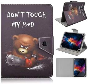 img 4 attached to 📱 DETUOSI Universal 10.1 inch Tablet Case with 4 Fixed Rings - Protective Folio Leather Stand Shell Cover for 9.6-10.5 inch Android/iOS/Windows Tablets, Ideal for Travel