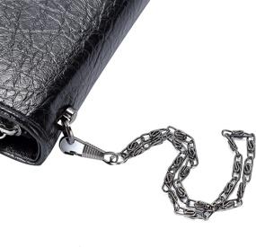 img 1 attached to 💀 Hoyofo Women's Zip Around Skull Wallet with Credit Card Holder & Phone Case - Genuine Leather Long Goth Clutch Purse with Wristlet, Black