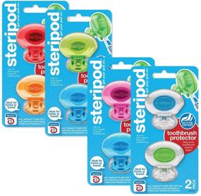 img 4 attached to 🦷 8 Count Steripod Multicolor Clip-On Toothbrush Protectors