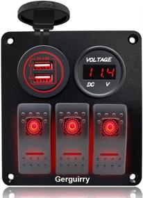 img 4 attached to 🚦 Gerguirry 3 Gang Rocker Switch Panel: Elegant Blue/Red LED Backlight for Car SUV Marine RV Truck Camper Boat