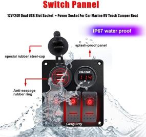 img 3 attached to 🚦 Gerguirry 3 Gang Rocker Switch Panel: Elegant Blue/Red LED Backlight for Car SUV Marine RV Truck Camper Boat
