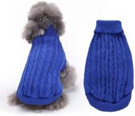 🐶 cozy turtleneck knitted dog sweater: stylish & warm clothes for small dogs - fall/winter essential! логотип