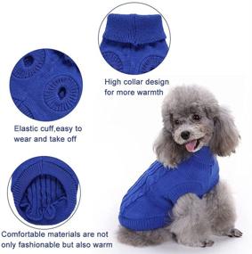 img 1 attached to 🐶 Cozy Turtleneck Knitted Dog Sweater: Stylish & Warm Clothes for Small Dogs - Fall/Winter Essential!