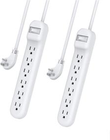 img 4 attached to 💡 Wishinkle 6 Outlet Power Strip Protector White Pack: Efficient Surge Protection for Your Devices