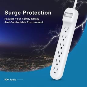 img 2 attached to 💡 Wishinkle 6 Outlet Power Strip Protector White Pack: Efficient Surge Protection for Your Devices