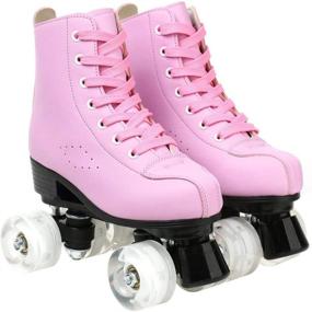 img 3 attached to 👟 Redson High-Top Double-Row Leather Roller Skates for Girls and Boys - Womens Roller Skates with Bag for Indoor and Outdoor Activities