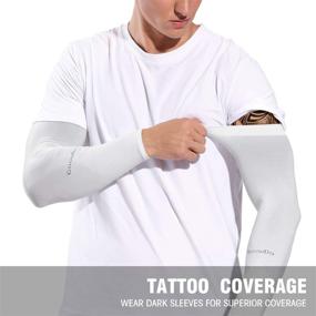 img 2 attached to 🌞 GOOUDO Arm Sleeves: Premium UPF 50+ Compression Sleeves for UV Sun Protection in Football and Baseball