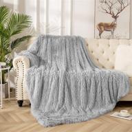 🛋️ vasofe fuzzy blanket: ultra-soft sherpa throw blanket for xmas, couch, sofa, and home decor - fluffy faux fur, plush and light grey bed throw size logo