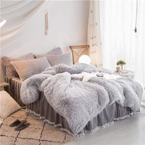 img 2 attached to 🛋️ Vasofe Fuzzy Blanket: Ultra-Soft Sherpa Throw Blanket for Xmas, Couch, Sofa, and Home Decor - Fluffy Faux Fur, Plush and Light Grey Bed Throw Size