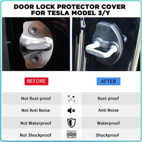 img 3 attached to 🔒 Enhance Car Security with Carwiner Tesla Model 3/Y Door Lock Protector Cover Set - Model 3 Accessories (6-Pack)