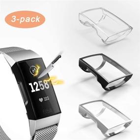 img 4 attached to 📱 Набор из 3 защитных пленок на экран Fitbit Charge 4/Charge 3 и чехлов-бамперов от Valband - очень тонкие, мягкие, защищающие от царапин, полностью покрывающие устройства Fitbit Charge 4 и Fitbit Charge 3/SE