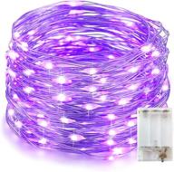 🔮 sparkling purple fairy lights for decorative home and outdoor ambiance - battery operated, waterproof, 33 ft silver wire string lights logo