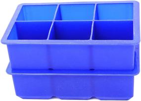 img 2 attached to 🧊 Premium 2-Inch Big Ice Cube Trays - Set of 2, Blue - Enhance Your Kitchen Experience