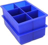 🧊 premium 2-inch big ice cube trays - set of 2, blue - enhance your kitchen experience logo