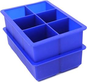 img 4 attached to 🧊 Premium 2-Inch Big Ice Cube Trays - Set of 2, Blue - Enhance Your Kitchen Experience