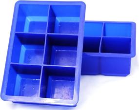 img 3 attached to 🧊 Premium 2-Inch Big Ice Cube Trays - Set of 2, Blue - Enhance Your Kitchen Experience