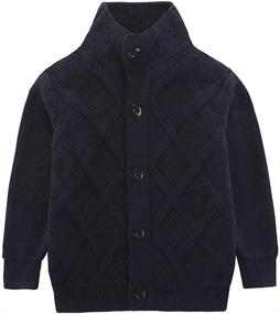 img 4 attached to Motteecity Boys' Clothing: Stylish Woollen Sweater Cardigan for a Cosy Winter Look