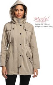 img 3 attached to Long Women's Hooded Rain Jacket: Outdoor Raincoat & Windbreaker