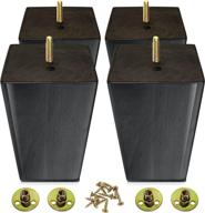 🪑 square wood furniture legs 5 inch - set of 4 espresso tapered feet for diy projects or furniture replacement - sofa legs, chair, ottoman, stool, coffee table, bed, and more logo