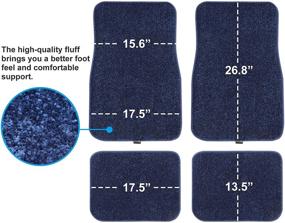 img 3 attached to QYMATS Коврики для пола в автомобиле всех погод - набор из 4 штук премиум качества (синий)