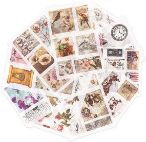 img 3 attached to 📦 Vintage Stickers Set by Knaid - Enhance Scrapbooking, Crafts, Journaling, and Planning!