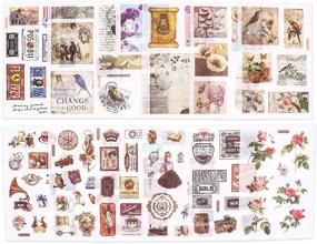 img 1 attached to 📦 Vintage Stickers Set by Knaid - Enhance Scrapbooking, Crafts, Journaling, and Planning!