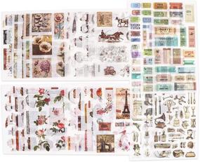 img 2 attached to 📦 Vintage Stickers Set by Knaid - Enhance Scrapbooking, Crafts, Journaling, and Planning!