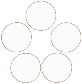 img 1 attached to 🌸 Set of 5 Fasdu 14 inch Rose Gold Metal Hoop Wreath Rings - Ideal for Dream Catcher and DIY Crafts