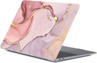 👛 cute girly design gold pink marble macbook air 13 inch case - izi way a2337 m1 a2179 a1932 2020 2019 2018 release, retina display plastic hard shell cover logo