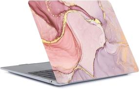 img 1 attached to 👛 Cute Girly Design Gold Pink Marble MacBook Air 13 Inch Case - iZi Way A2337 M1 A2179 A1932 2020 2019 2018 Release, Retina Display Plastic Hard Shell Cover