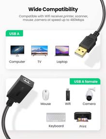 img 4 attached to 🔌 UGREEN USB 2.0 Extension Cable Repeater 30FT - Active Type A Male to Female Extender Cord for Printer, Oculus Rift, HTC Vive, Xbox Kinect, Playstation Camera, Webcam, USB Headset, and Security Camera.