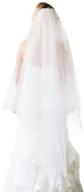💍 exquisite 2 tier wedding bridal veil: elegant ivory/white waltz length with comb & cut edge logo