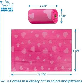 img 1 attached to 🐾 Top-Rated Best Pet Supplies Dog Poop Bags: Rip-Resistant, Eco-Friendly, and 360 Bag Refills with d2w Controlled-Life Tech, Pink Heart Design