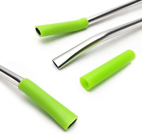 img 2 attached to 🍵 GFDesign Yerba Mate Bombilla Gourd Straws - 8.3" Long, Soft Silicone Tips, Food-Grade Stainless Steel - Set of 2 with Cleaning Brushes