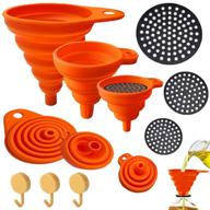 🔽 9pcs collapsible silicone funnels for kitchen use - adjustable caliber with strainer and hook up combination kit logo