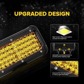 img 1 attached to 🚚 High Performance 7 Inch Yellow Fog Lights, LED Driving Lamp Kit with Wiring Harness (12ft / 2 Lead) - Includes 2 PCS 288W Quad Row Yellow LED Work Light for JP Offroad Truck, ATV, UTV, SUV, Wrangler, Boat, Marine