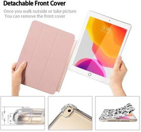 img 3 attached to 📱 iPad 9.7 Case 2018 iPad 6th/2017 iPad 5th/Air/Air 2 - Slim Translucent Black White Stand Case