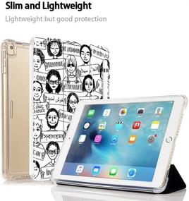 img 1 attached to 📱 iPad 9.7 Case 2018 iPad 6th/2017 iPad 5th/Air/Air 2 - Slim Translucent Black White Stand Case