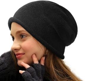 img 4 attached to 🧣 Warm Winter Slouchy Beanie: Women's Cashmere Knitted Hat for Men & Women - Soft, Stretchy, and Stylish