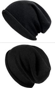 img 3 attached to 🧣 Warm Winter Slouchy Beanie: Women's Cashmere Knitted Hat for Men & Women - Soft, Stretchy, and Stylish