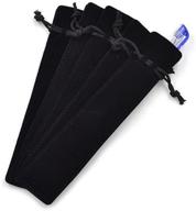 versatile and stylish: 5-piece set of crqes black velvet pen pouch sleeves logo