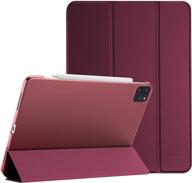 📱 procase ipad pro 12.9 case 4th gen 2020 2018, [apple pencil 2 charging support] slim stand hard shell smart cover for ipad pro 12.9 gen 4 2020 / ipad pro 12.9 gen 3 2018 – wine logo