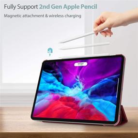 img 2 attached to 📱 ProCase iPad Pro 12.9 Case 4th Gen 2020 2018, [Apple Pencil 2 Charging Support] Slim Stand Hard Shell Smart Cover for iPad Pro 12.9 Gen 4 2020 / iPad Pro 12.9 Gen 3 2018 – Wine