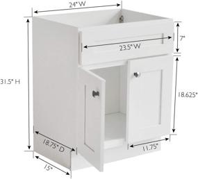 img 1 attached to 🏠 Design House 586925 Brookings White Shaker Vanity Cabinet - Modern, 24 x 18 Inches, Unassembled